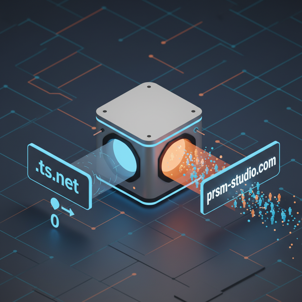 홈서버에서 .ts.net을 prsm-studio.com 커스텀 도메인으로 변경하는 과정