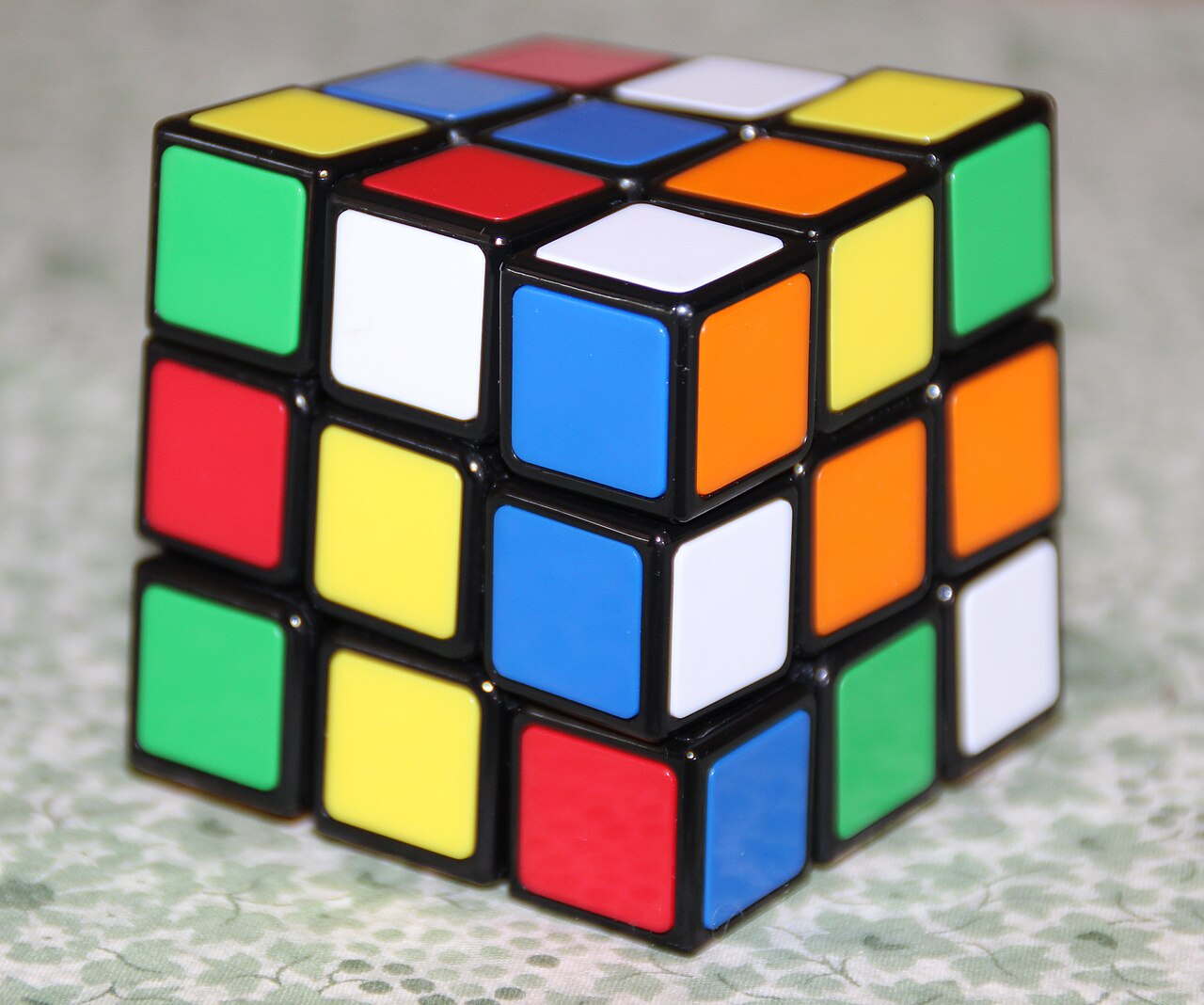 Rubik's Cube 3x3 blue, white, yellow, green, orange and red